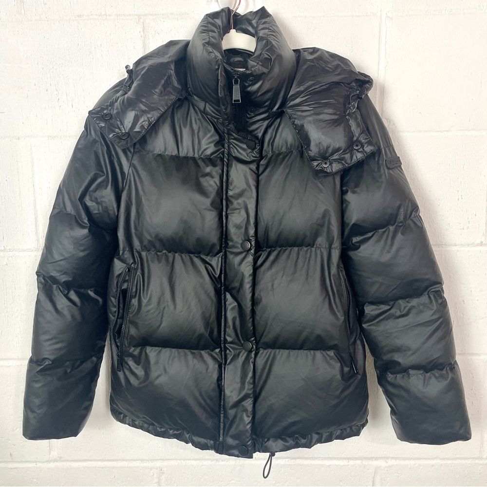 BCBGeneration Puffer Coat Black‎ Detachable Hood Warm Winter Normcore Minimal XS